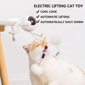 Electrice Noi Cat Jucărie Amuzant Pisica Teaser Mingea Jucărie Automat De Ridicare De Primăvară Rod Yo-Yo Ridicare Minge Puzzle Interactiv Smart Jucării Pentru Animale De Companie