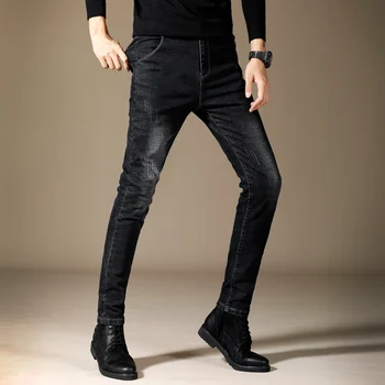 2020 Primăvară Nouă Bărbați Jeans Negru Clasic, Designer de Moda Denim Blugi Skinny Barbati Casual de Înaltă Calitate Stretch Slim Fit Pantaloni