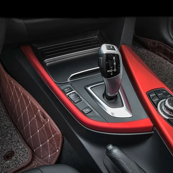 Fibra de Carbon Interioară a Schimbătorului de Viteze Capacul Cutiei de Tapiterie interior Stand Panou Decorare Autocolant pentru BMW 3 4 Seria 3GT F30 F31 F32 F34 F36