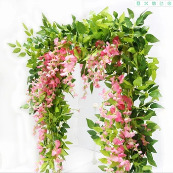 2 Metri Hortensie Frunze De Viță De Vie Nunta Plante Decorative De Perete Aranjament Acasă Decorare Baie Accesorii De Flori Artificiale