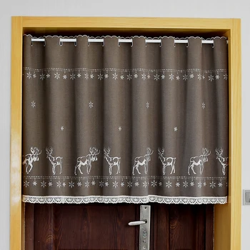 Jumătate Perdea Bumbac Cabinet Cortina Broderie Dantelă Tiv Fulgi de zăpadă de Crăciun Elan cortina Dulap Perdeaua pentru Ușa de la Bucătărie