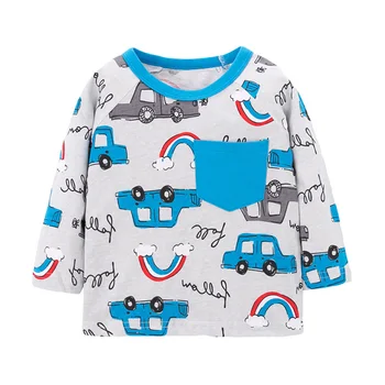 Sărituri de Metri Băieți Fete Spațiu tricouri pentru Toamna Primavara Bumbac Îmbrăcăminte pentru Copii Buzunare Copilul Topuri Tees Pentru Copii