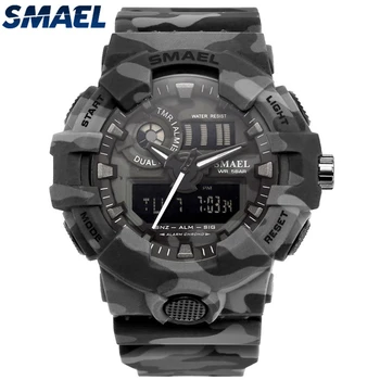 SMAEL Brand de Moda de Camuflaj Militar Digital Cuarț Ceas pentru Bărbați Impermeabil Șoc în aer liber, Ceasuri Sport Barbati Relogio Masculino