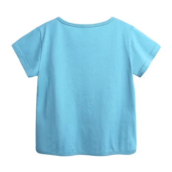 Băieți fete solide t-shirt detaliu margine copii mâneci scurte din bumbac tricou copii vara tricouri copii topuri pentru 1-8 ani