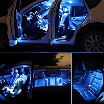 9Pcs Gheață Alb Albastru Lampă cu LED-uri Becuri de Mașină Pachet de Interior Kit Pentru perioada 2011-Hyundai Sonata Harta Dom Portbagaj Lumina Placa