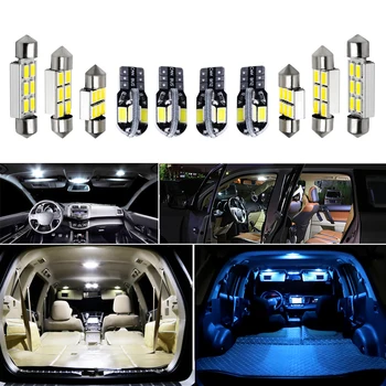 9Pcs Gheață Alb Albastru Lampă cu LED-uri Becuri de Mașină Pachet de Interior Kit Pentru perioada 2011-Hyundai Sonata Harta Dom Portbagaj Lumina Placa