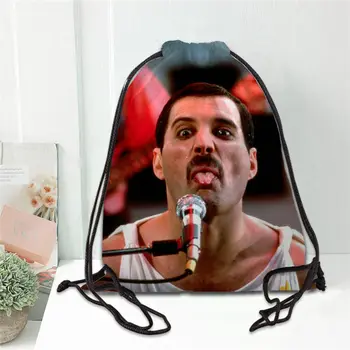 Personalizat Freddie Mercury Imprimare Cordon Rucsac sac Pantof de Călătorie Plaja Școală Multi-funcția de Satin cu Cordon Saci