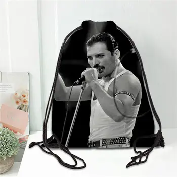 Personalizat Freddie Mercury Imprimare Cordon Rucsac sac Pantof de Călătorie Plaja Școală Multi-funcția de Satin cu Cordon Saci