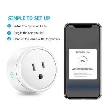 4 Buc Wireless WiFi Smart Socket Priză de Putere Smart Home Priză Întrerupător NE Plug Inteligent de Distribuție Priza de Telefon Google Voice APP de Control