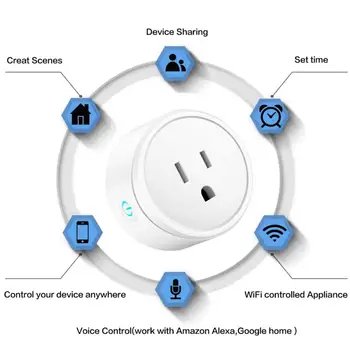 4 Buc Wireless WiFi Smart Socket Priză de Putere Smart Home Priză Întrerupător NE Plug Inteligent de Distribuție Priza de Telefon Google Voice APP de Control