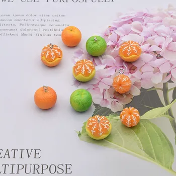 YEYULIN 10buc 3D Fructe Portocaliu de Lamaie Rășină Farmece DIY Meșteșug se potrivesc pentru Bratara Găsi Bijuterii Handmade