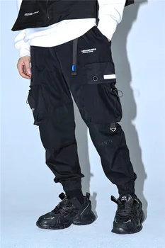 LINDSEY SEADER Pantaloni Streetwear Hip Hop Multi-Buzunare de Marfă Casual Harem Pantaloni Joggers Mens de Moda Punk Militare Pantaloni Barbati