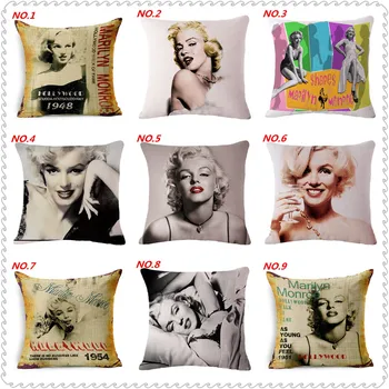 Vintage Decorative Acasă Lenjerie De Pat Din Bumbac Pernă Acoperă Living, Pat, Scaun, Scaun Talie Arunca Perna Marilyn Monroe Fata De Perna