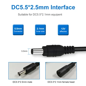 Smar 1buc DC Putere Cablu prelungitor de 3 m/ 10FT Soclu Jack Pentru 5.5mmx2.1mm Male Plug Pentru CCTV aparat de Fotografiat 12 Volt Cablu prelungitor