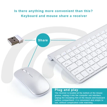 K118S 2.4 G Wireless Tăcut Tastatura Și Mouse-ul Mini Multimedia Full-size Tastatura Mouse Combo Set Pentru Notebook Laptop, Desktop PC