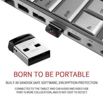 Sandisk USB Flash Drive Encryption Masina Mini Stick USB 16GB 32GB 64GB Memorie Stick Pen Drives Suport Oficial de Verificare