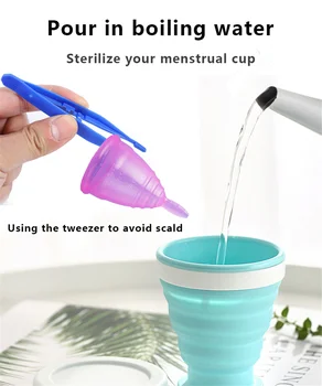 Cupa Menstruala Sterilizator Sterilizator Set Kit Pliabil Din Silicon Cupa Pliabil Dezinfecție Ștergeți Perie De Igienă Feminină