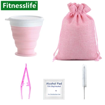 Cupa Menstruala Sterilizator Sterilizator Set Kit Pliabil Din Silicon Cupa Pliabil Dezinfecție Ștergeți Perie De Igienă Feminină