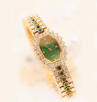 BS Vânzări la Cald Ceas Plin de Cristal Diamant Femei Ceas doamnelor ceas de lux marca de aur ceas de mână Brățară Incuietoare data ceas