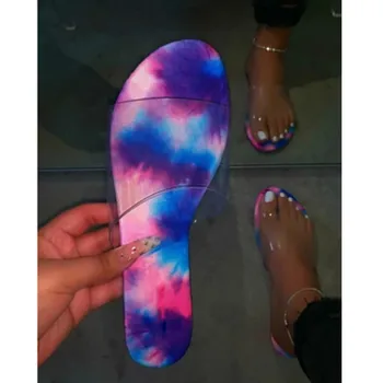 2020 Femei Pantofi De Moda De Vară Colorată Plat Unic Laides Sandale Transparente Superior Rezistent La Apa Zapatos De Mujer Size38-42