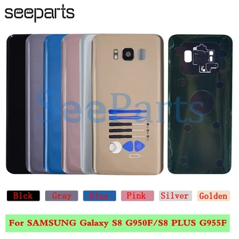 Pentru SAMSUNG Galaxy S8 G950F/S8 Plus G955F Înapoi Capacul Bateriei Cu Lentilă aparat de Fotografiat de Locuințe Caz, Înlocuiți Pentru SAMSUNG S8 Capacul Carcasei