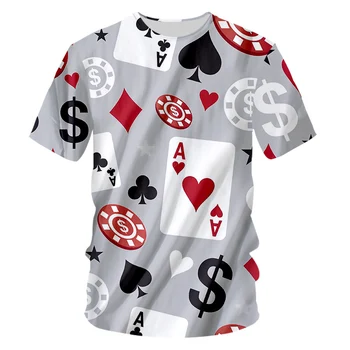 OGKB Noi Harajuku Bărbați Moda de Imprimare 3d Joc de Poker T-shirt Om Hip Hop Tricou Barbati Maneca Scurta O-neck Tricouri Unisex Lenjerie 7xl