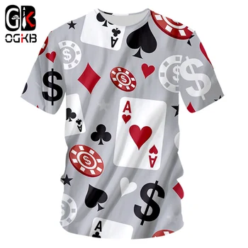 OGKB Noi Harajuku Bărbați Moda de Imprimare 3d Joc de Poker T-shirt Om Hip Hop Tricou Barbati Maneca Scurta O-neck Tricouri Unisex Lenjerie 7xl