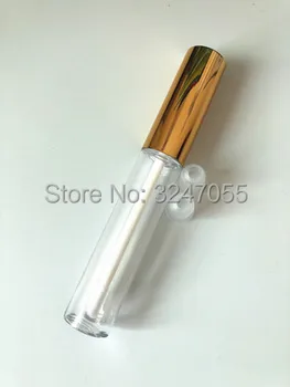 10ML Clar Machiaj Luciu de Buze Sticla cu Aur/Argint Capac, Gol Cosmetice EyelinerEyelashes Creșterea Lichid Tub, Rimel Container