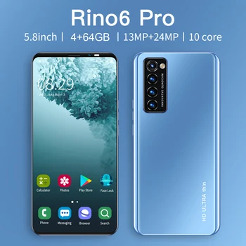Rino6 Pro Global 5G Benzi LTE Amprentă Față ID 4800mAh Smartphone-uri 5.8 Inch 13+24MP 10 Core MTK6889 Andriod Telefon Mobil