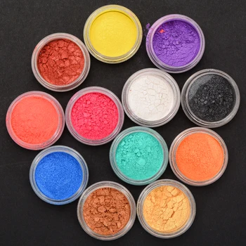 12pcs Culori Săpun Colorant Stralucire Minerale Naturale Pudră de Mică de Pigmenți pentru a Face Bijuterii Moare de Tăiere Hârtie Decor DIY Artizanat