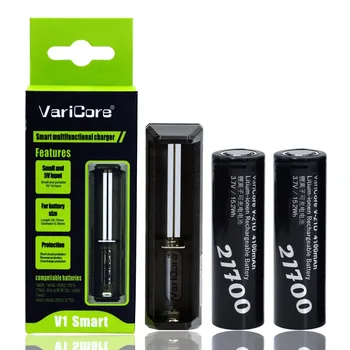 VariCore V1 18650 Inteligent Încărcător de baterii + 2 BUC VariCore 21700 Baterie Li-ion 3.7 V 4100mA V-21D 35A baterie E-cigarettey