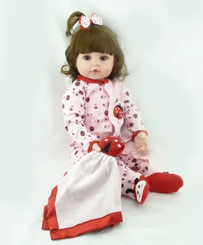 55cm Fierbinte de vânzare dolar ieftin Victoria Realiste Copil nou-născut Bonecas Bebe copil jucărie fata plina de silicon renăscut baby dolls