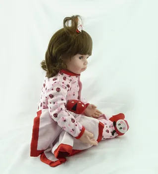 55cm Fierbinte de vânzare dolar ieftin Victoria Realiste Copil nou-născut Bonecas Bebe copil jucărie fata plina de silicon renăscut baby dolls