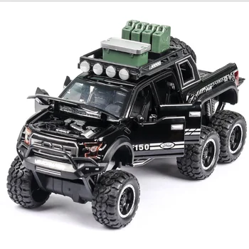1: 32 Simulare Ford F150 Raptor Cu Acusto-optic Reveni Vigoare Jucărie pentru Copii Model de Masina Băiat Ziua de nastere Cadou de Anul Nou Negru
