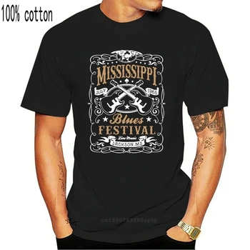 Vintage Rock Blues Festival de Muzica de Chitara 25617 de Imprimare 3D pentru Bărbați Bumbac Maneca Scurta de Înaltă Calitate, O-Neck T Shirt 011004