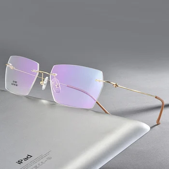 Aliaj de Ochelari fără ramă Cadru Bărbați Femei Ultralight Rame Optice baza de Prescriptie medicala Ochelari Fara rama Glasse ochelari