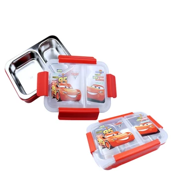 Disney pentru copii tacamuri 304 din oțel inoxidabil, caseta de prânz de desene animate compartiment sigilat cutie de prânz