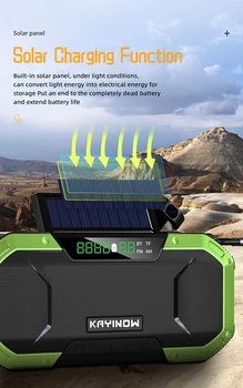 De urgență Solare Manivela Vreme de Radio Power Bank 5000mAh Incarcatorul Flash de Lumină în aer liber de Urgență Radio Bluetooth Speaker