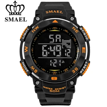 SMAEL brand digital cu led-uri ceasuri barbati sport rezistent la apa 50M ceas cadran mare de ore militar luminos ceasuri de mână de moda cadou