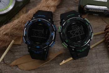 SMAEL brand digital cu led-uri ceasuri barbati sport rezistent la apa 50M ceas cadran mare de ore militar luminos ceasuri de mână de moda cadou