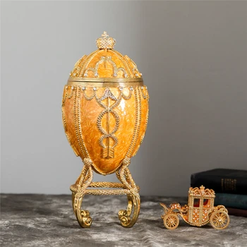 Qifu 1895 Rosebud Ou Faberge cu Transportul Replica pentru Decor Acasă