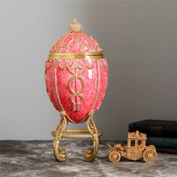Qifu 1895 Rosebud Ou Faberge cu Transportul Replica pentru Decor Acasă