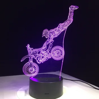 3d bulbing lumina jucarii Motociclete de CONDUS Lumina de Noapte În 7 Culori Schimbătoare de Masă Lampă placă Acrilică pentru copii veioza Lamparas