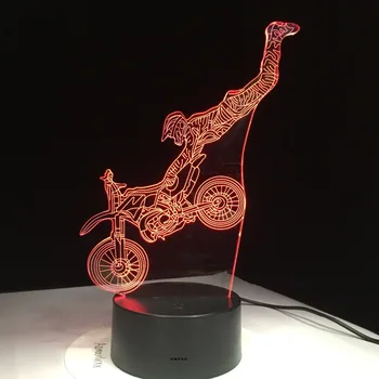 3d bulbing lumina jucarii Motociclete de CONDUS Lumina de Noapte În 7 Culori Schimbătoare de Masă Lampă placă Acrilică pentru copii veioza Lamparas