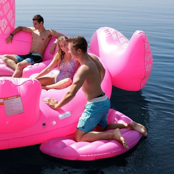 Se potrivește Șapte Persoane 530cm Enorm Flamingo Gigant Unicorn Barca Gonflabila Petrecere la Piscină Float Saltea de Aer Inel de Înot Jucării boia