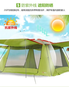 4Corner parasolar rezistent la apa UV în aer liber camping cort cu argint acoperite cu tesatura 360 * 360 * 220 cm gradina pergola, copertina