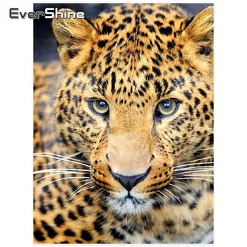 Evershine 5D DIY Diamant Pictura Leopard Complet Piața Diamant Broderie Animale Imagini De Pietre Decor Acasă