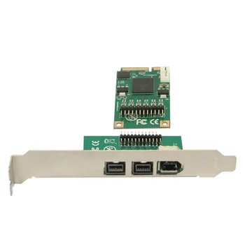 XT-XINTE Controller Card Mini PCI-E la IEEE 1394 Combo 1 x 1394A 6pini & 2x 1394B 9Pin Firewire Adaptor pentru aparat de Fotografiat Digital DV HDD