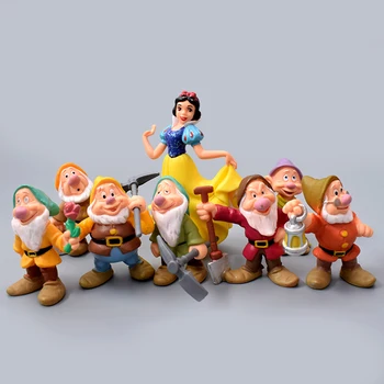 8PCS Disney Princess 5-10cm de Zapada Alb Jucării din PVC Figura de Acțiune În Șapte Pitici Jucării Păpuși Jucarii Pentru Copii, Cadouri de Ziua de nastere