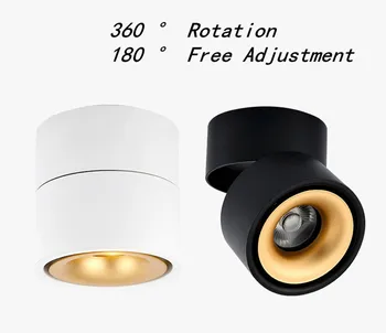 Estompat led lumina plafon 12W/18W LED-uri montate pe suprafață tavan corp de iluminat lampa Pliabil la 360 de grade rotativ led lumina fața locului